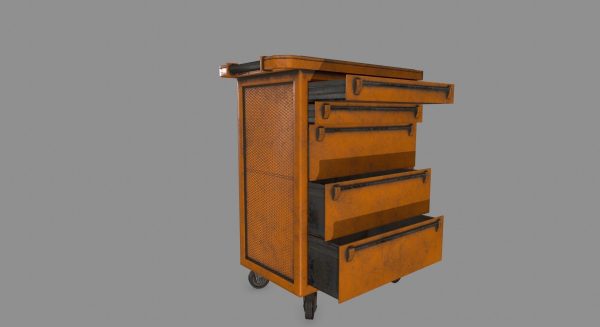 Cupboard wooden cabinet on wheels