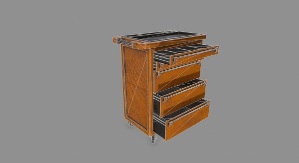 Cupboard wooden cabinet on wheels