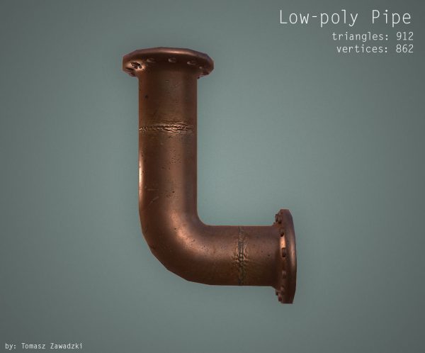 Curved Pipe - Low Poly