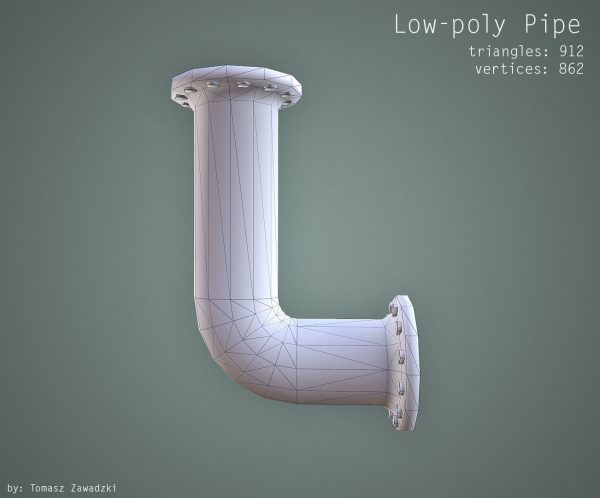 Curved Pipe - Low Poly