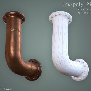 Curved Pipe - Low Poly