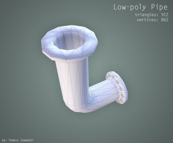 Curved Pipe - Low Poly
