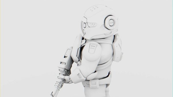 CYBER SOLDIER MECHA   RIGGED