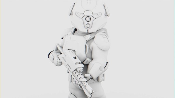 CYBER SOLDIER MECHA   RIGGED
