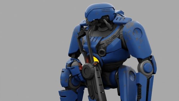 Cyborg cop  rigged