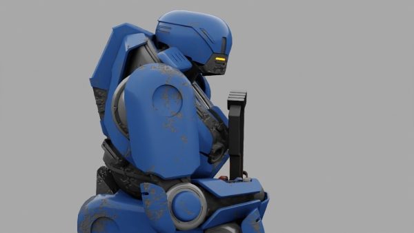 Cyborg cop  rigged