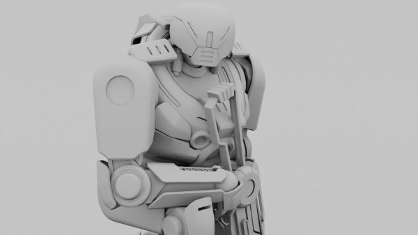 Cyborg cop  rigged