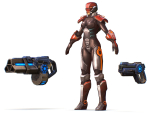 Cyborg Machine Gun with Automatic Rifle and Pistol - 3dsMax