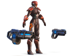 Cyborg Machine Gun with Automatic Rifle and Pistol - 3dsMax