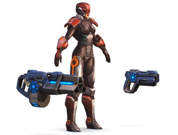 Cyborg Machine Gun with Automatic Rifle and Pistol - 3dsMax
