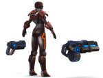 Cyborg Machine Gun with Automatic Rifle and Pistol - 3dsMax