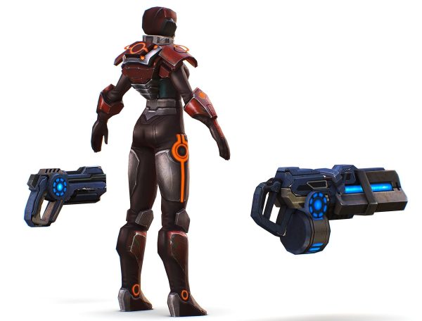 Cyborg Machine Gun with Automatic Rifle and Pistol - 3dsMax