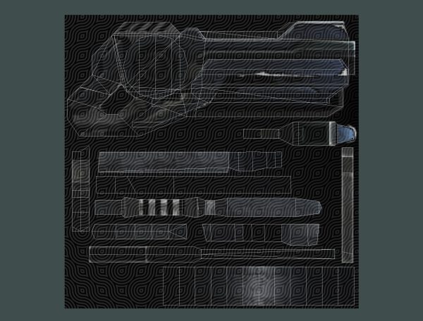 Cyborg Machine Gun with Automatic Rifle and Pistol - 3dsMax