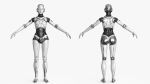 Cyborg Robot  Androgyne RIGGED