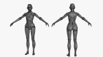 Cyborg Robot  Androgyne RIGGED
