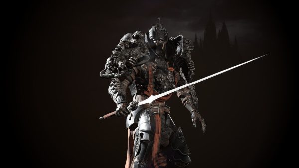 DarkKnight character in armor