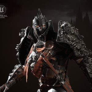 DarkKnight character in armor