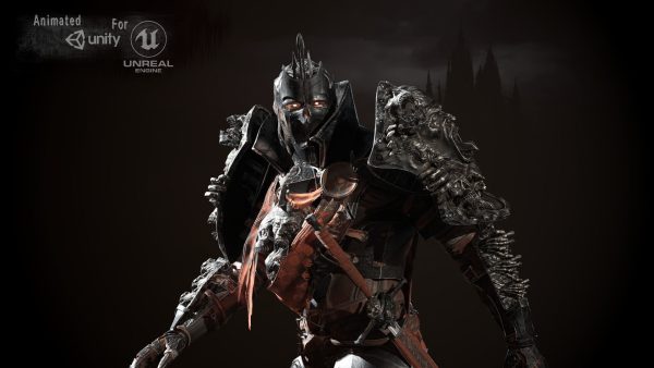 DarkKnight character in armor