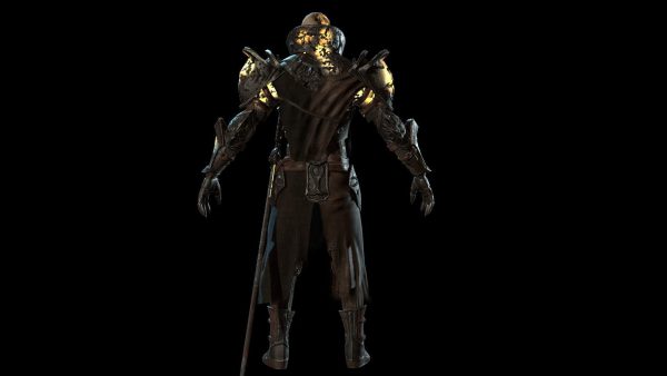 DarkKnight character in armor