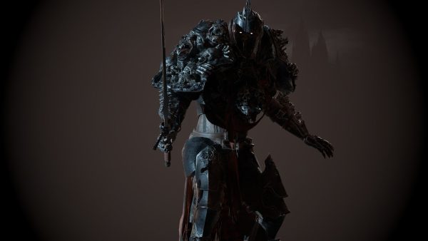 DarkKnight character in armor