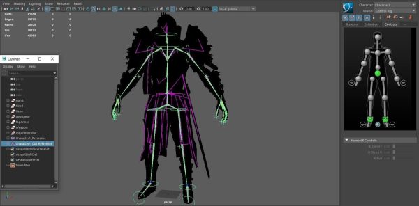 DarkKnight character in armor