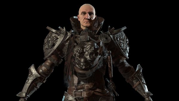 DarkKnight character in armor