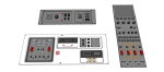 Dashboard 1 control panel with buttons and knobs