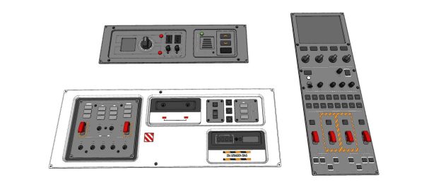 Dashboard 1 control panel with buttons and knobs