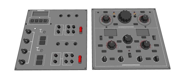 Dashboard 1 control panel with buttons and knobs