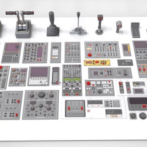 Dashboard 1 control panel with buttons and knobs