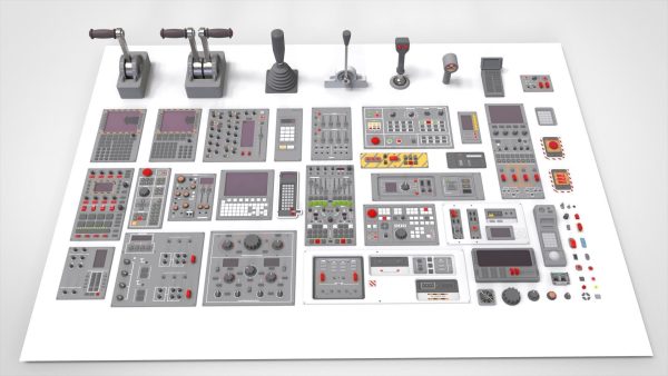Dashboard 1 control panel with buttons and knobs
