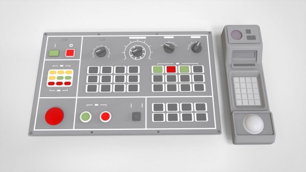 Dashboard 1 control panel with buttons and knobs