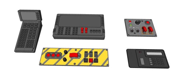 Dashboard 1 control panel with buttons and knobs