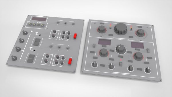 Dashboard 1 control panel with buttons and knobs