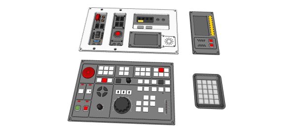 Dashboard 1 control panel with buttons and knobs
