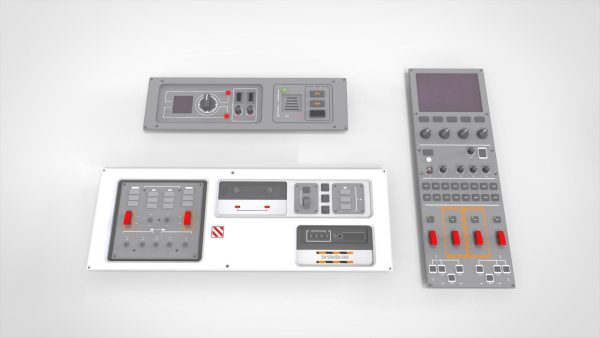 Dashboard 1 control panel with buttons and knobs