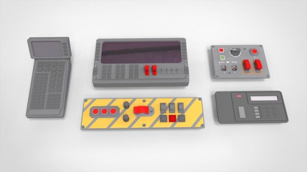 Dashboard 1 control panel with buttons and knobs