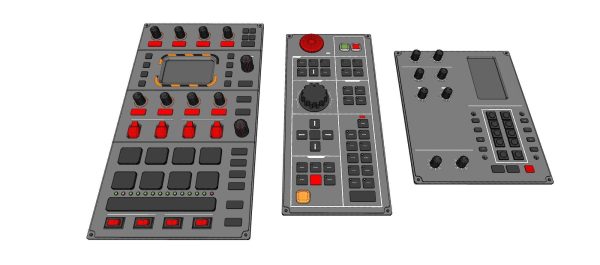Dashboard 1 control panel with buttons and knobs
