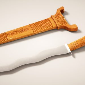 Decorated Curved Blade Knife