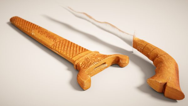 Decorated Curved Blade Knife