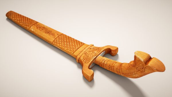 Decorated Curved Blade Knife