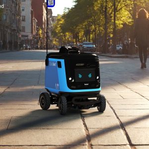 Delivery Robot Kiwibot Cyan