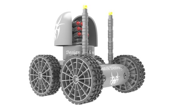 Destroyer remote control robot with two wheels