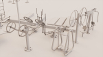 Detailed Outdoor Fitness Equipments Collection 3D Model