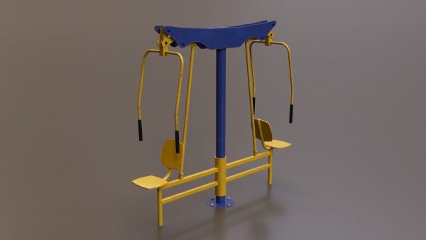 Detailed Outdoor Fitness Equipments Collection 3D Model