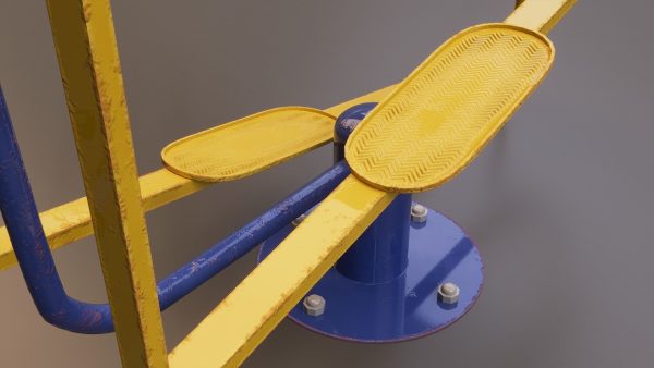 Detailed Outdoor Fitness Equipments Collection 3D Model