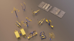 Detailed Outdoor Fitness Equipments Collection 3D Model