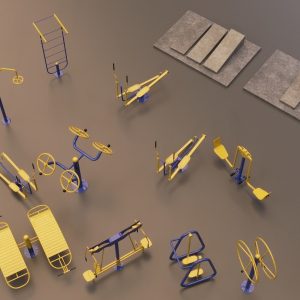 detailed-outdoor-fitness-equipments-collection-3d-model-3d-model-e6a889e64c