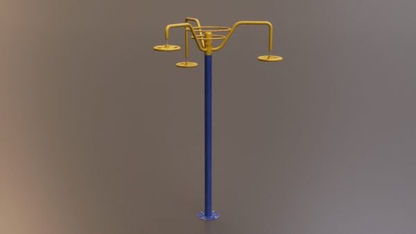 Detailed Outdoor Fitness Equipments Collection 3D Model