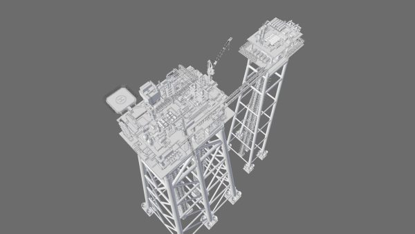 Detailed Twin Oil Rig